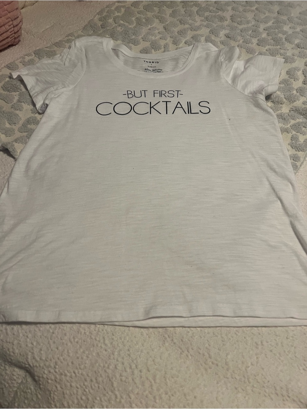 torrid White Graphic Tee with Black Text